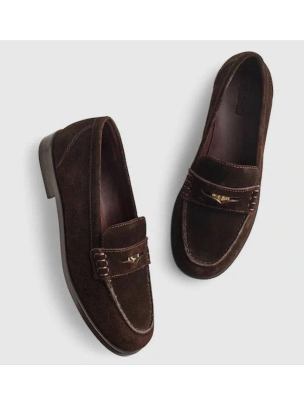 NEW Madewell The Grayson Penny Dark Brown Suede Loafer Women's Size 8.5